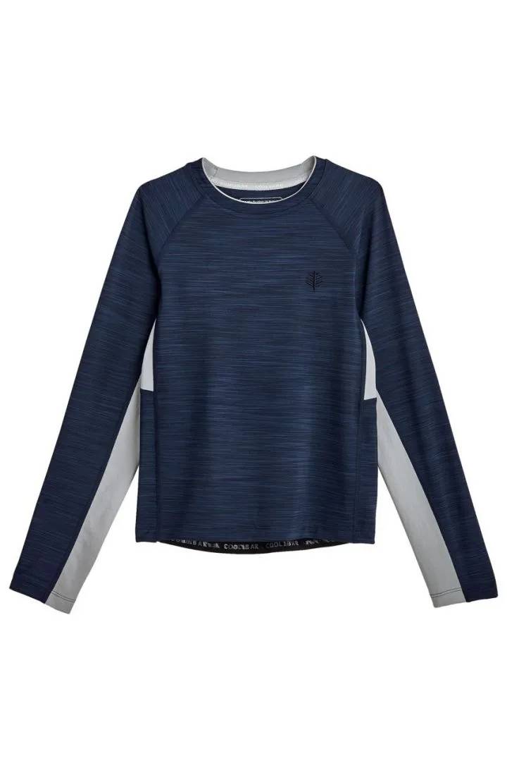 Coolibar - UV-rashguard voor jongens - Ultimate - Line Texture - Navy