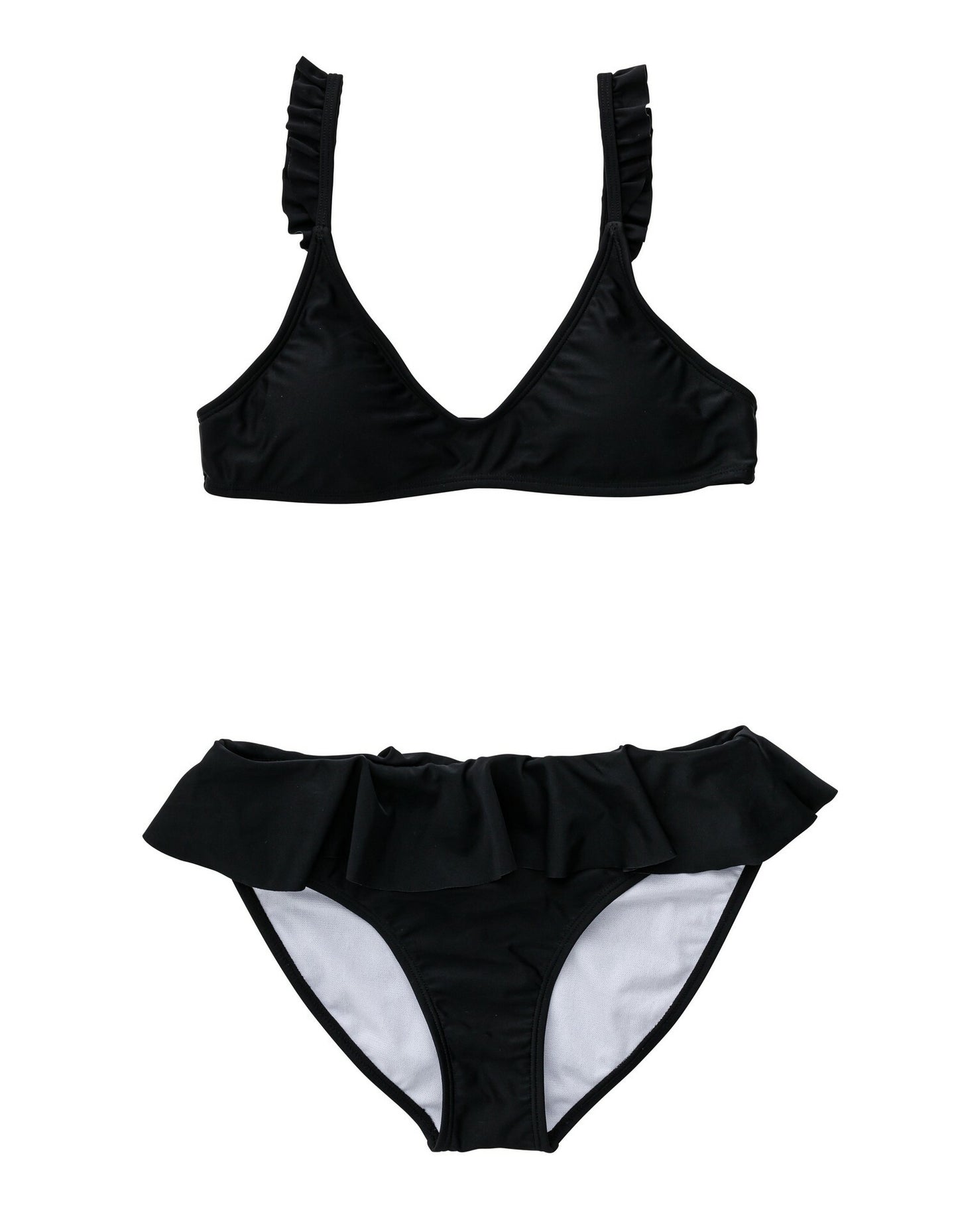 Snapper Rock - UV Bikini voor meisjes - Frilled - Zwart