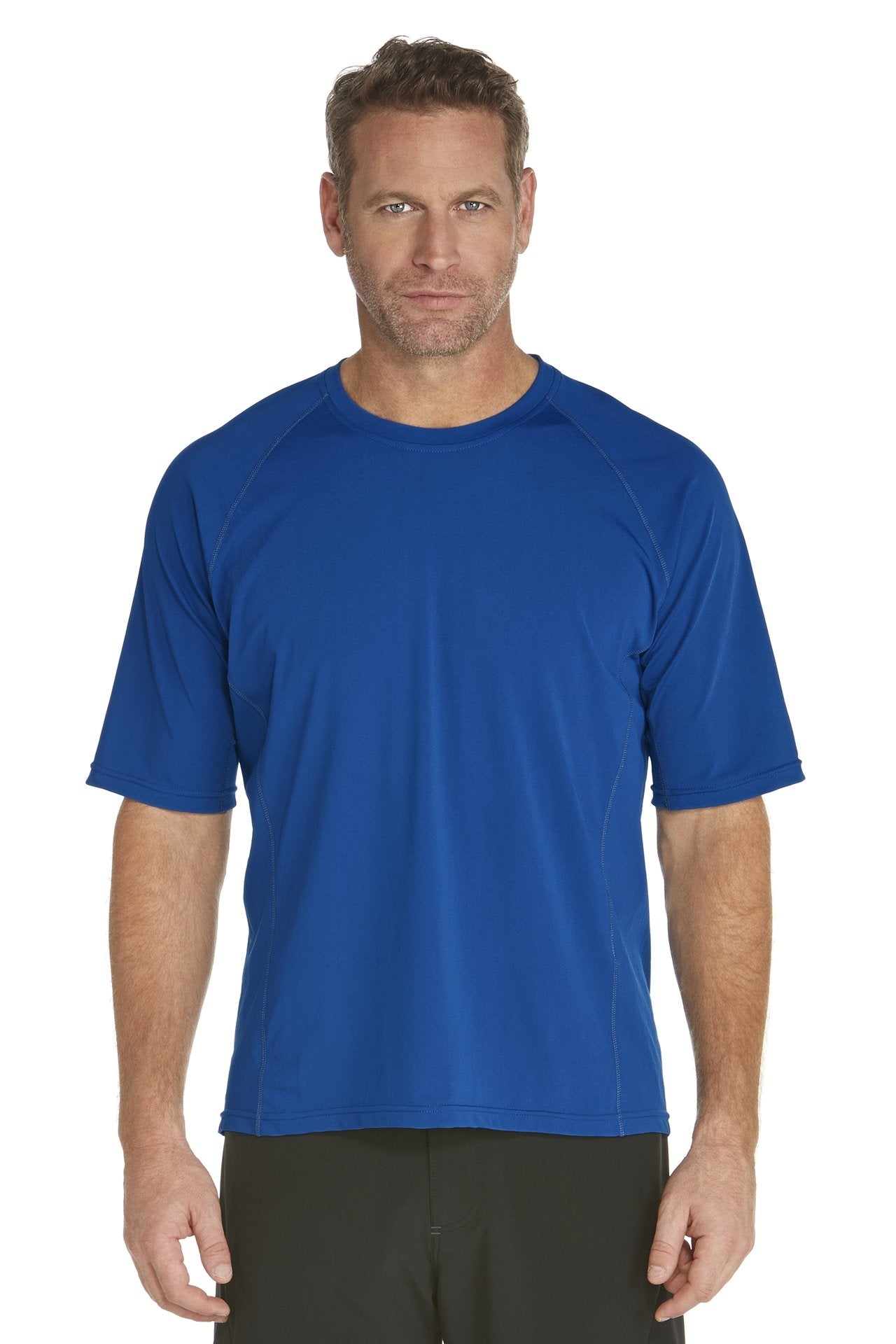 Coolibar - UV-beschermend zwemshirt korte mouwen heren - blauw