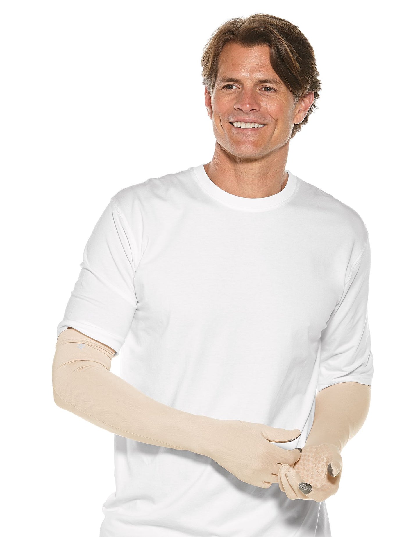 Coolibar - UV-werende handschoenen met lange mouw voor volwassenen - Culebra - Beige