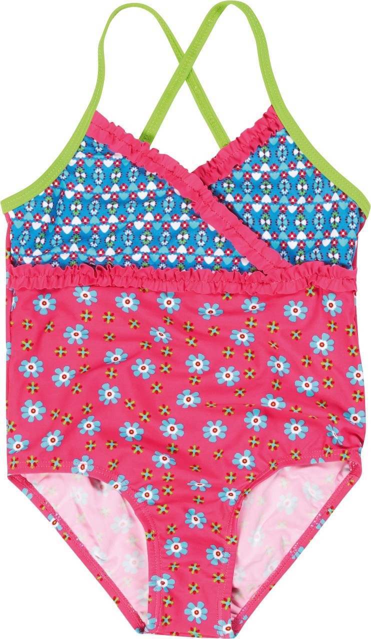 Playshoes - UV-badpak voor meisjes - Bloemen - Roze / blauw / groen