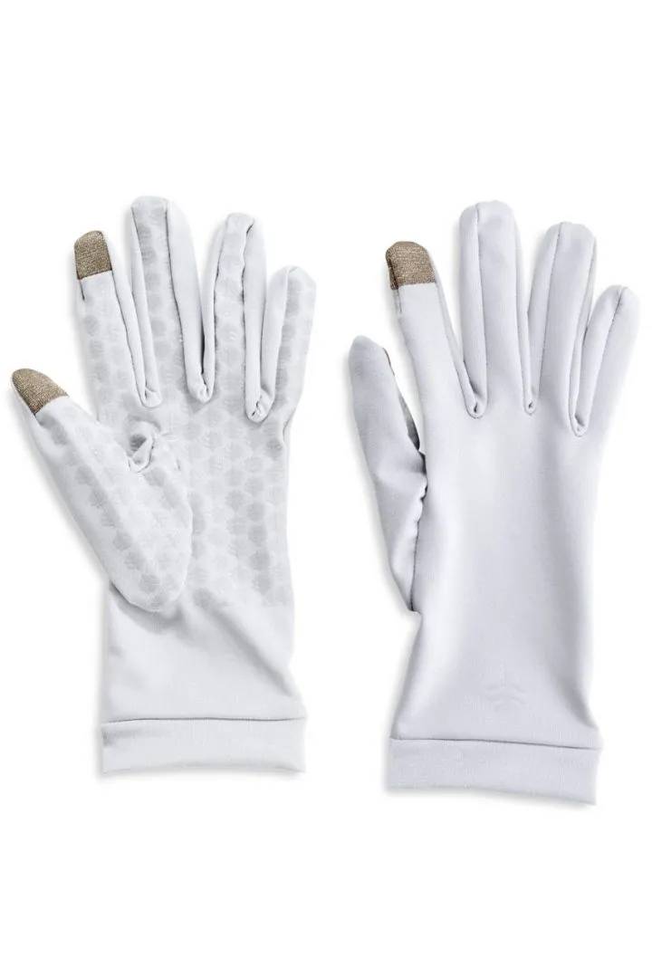 Coolibar - UV-Beschermende handschoenen met touchscreen grip Wit
