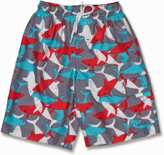 SnapperRock UV werende zwembroek voor kinderen - Red sharks