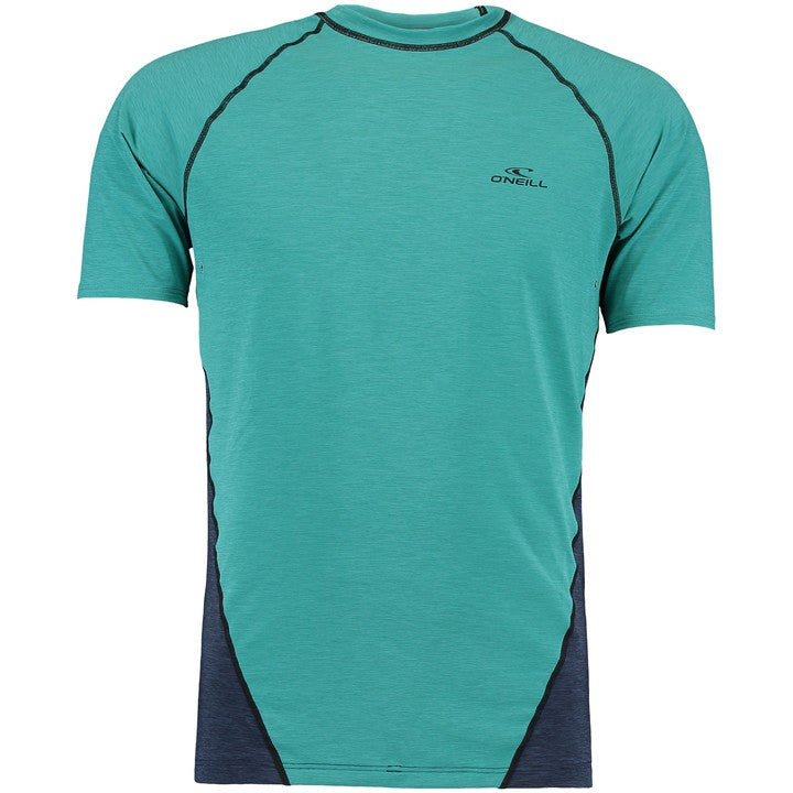 O'Neill Heren UV Shirt Korte Mouw Green-Blue Slate