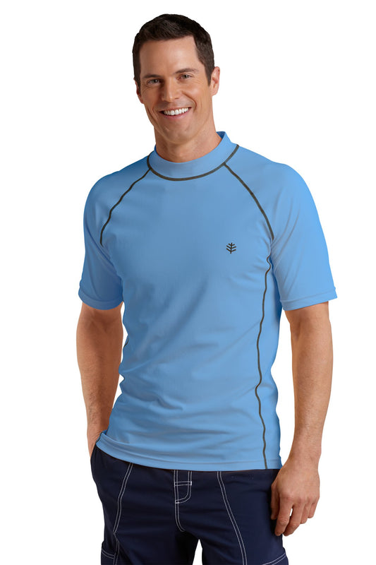 Coolibar - UV Zwemshirt voor heren - Tulum Rash Guard - Surf Blauw