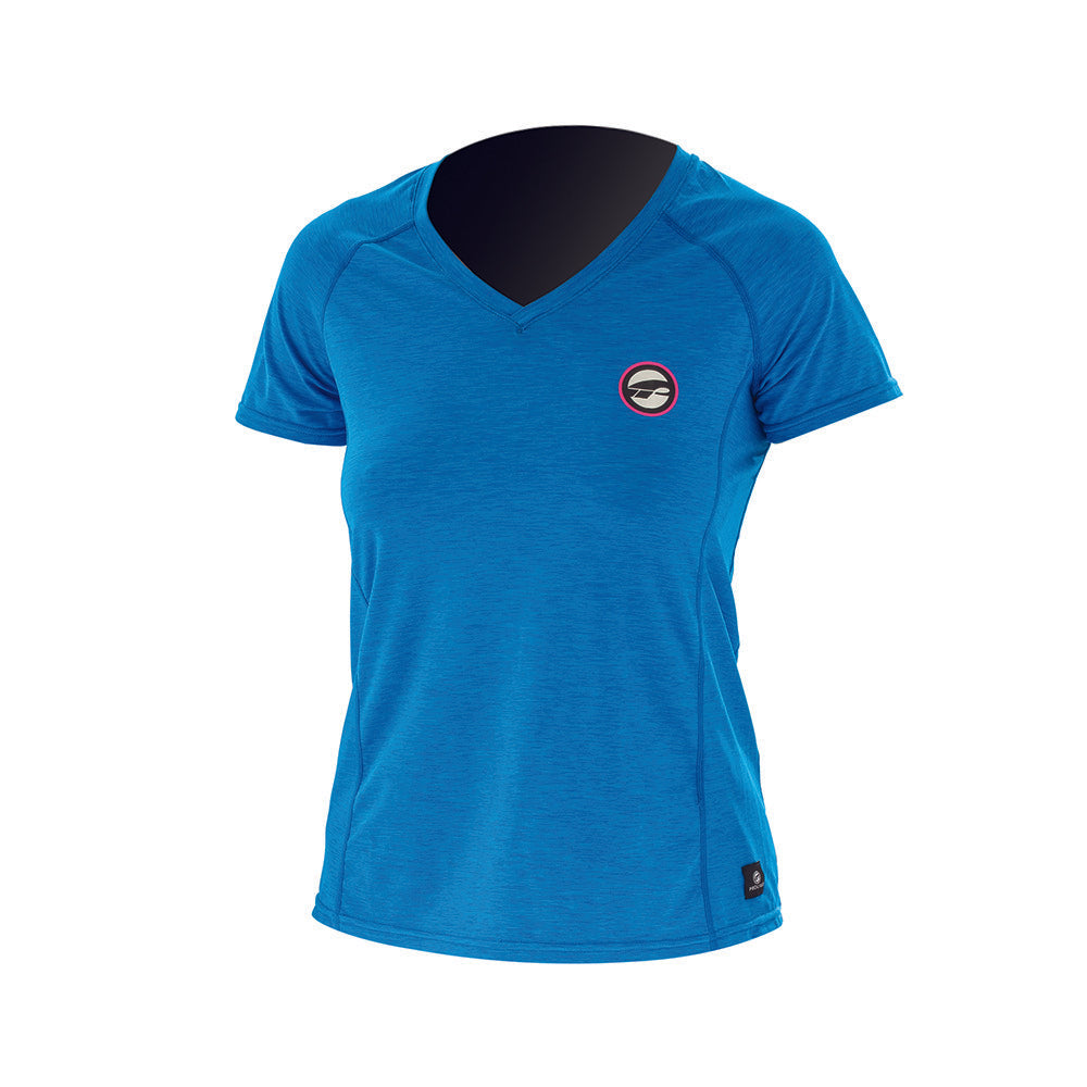 Prolimit - UV-shirt voor dames met korte mouwen - Felblauw / roze