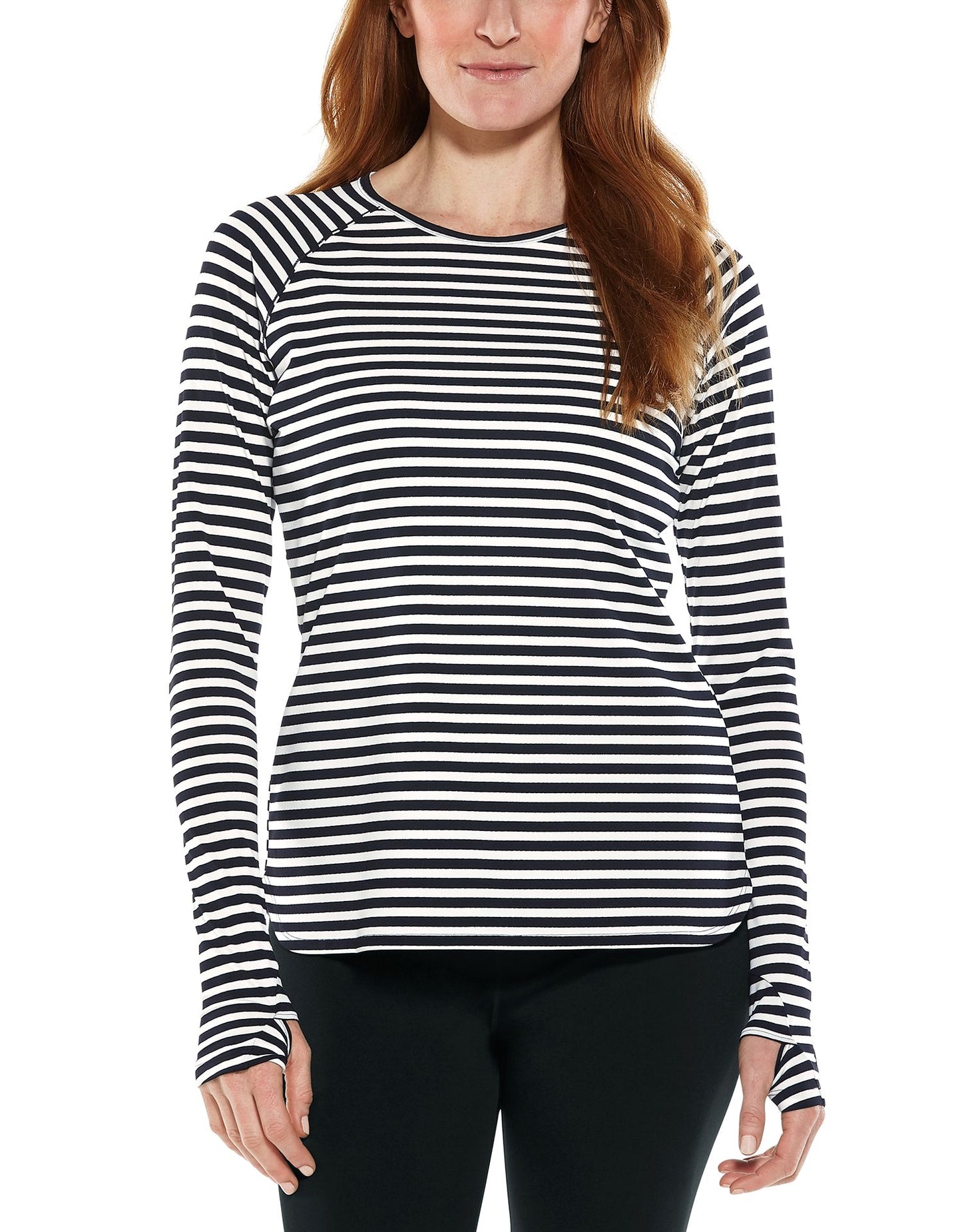 Coolibar - UV Zwemshirt voor dames - Longsleeve - Kawela - Zwart/Wit