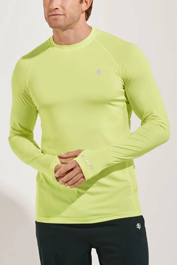Coolibar - UV-shirt voor heren - Lange mouw - Agility Performance - Effen - Citroen