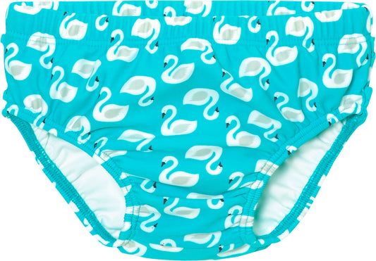 Playshoes - herbruikbare zwemluier voor meisjes - blauw zwanen