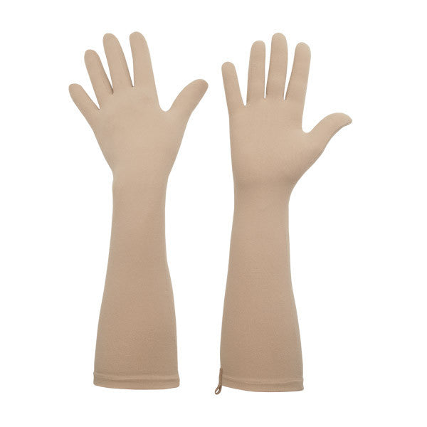 Full Finger UV handschoenen Elle lang Nude