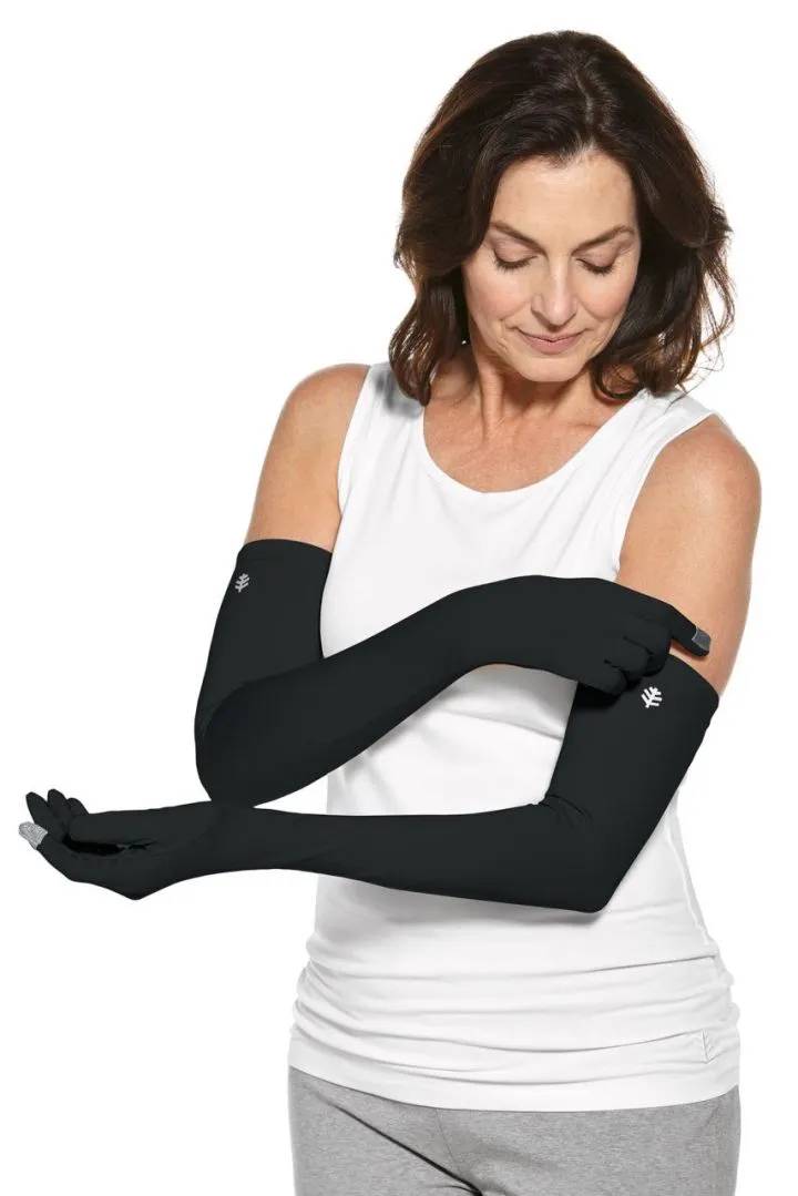 Coolibar - UV-werende handschoenen met lange mouw voor volwassenen - Culebra - Zwart