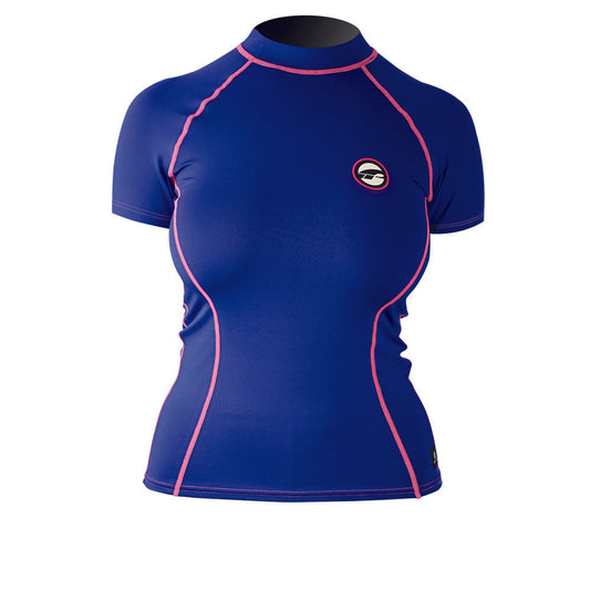 Prolimit - Zwemshirt voor dames met korte mouwen - Blauw / roze
