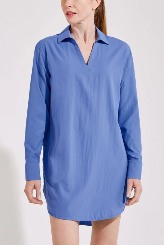 Coolibar - UV Cover-Up Tuniek voor dames - Koesta - Effen - Aura Blauw