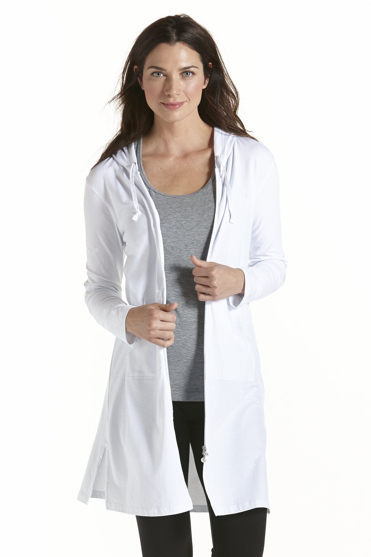 Coolibar - Lange UV-vest voor dames - Wit