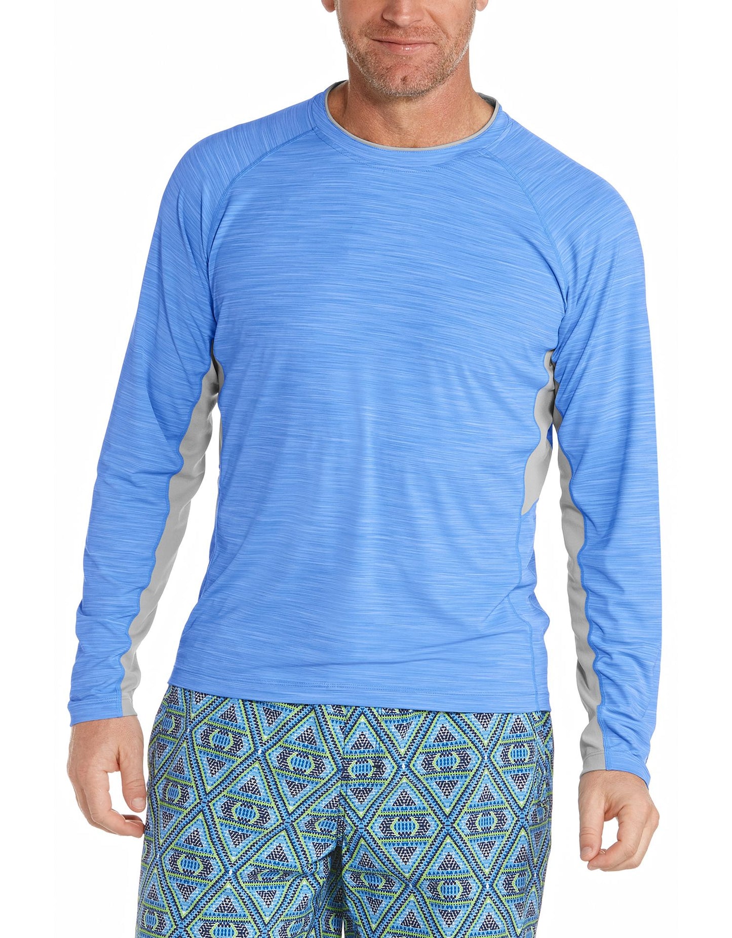 Coolibar - UV Zwemshirt voor heren - Longsleeve - Ultimate Rash - Surf Blauw