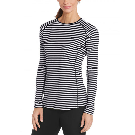 Coolibar - UV Zwemshirt voor dames - Longsleeve - Hightide - zwart/Wit