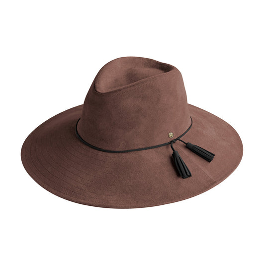 House of Ord - Winter hoed Celeste Fedora - Chocolade/Zwart