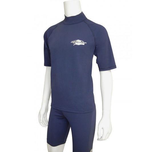 Stingray - Unisex -  UV Surfshirt- korte mouw - Donker blauw